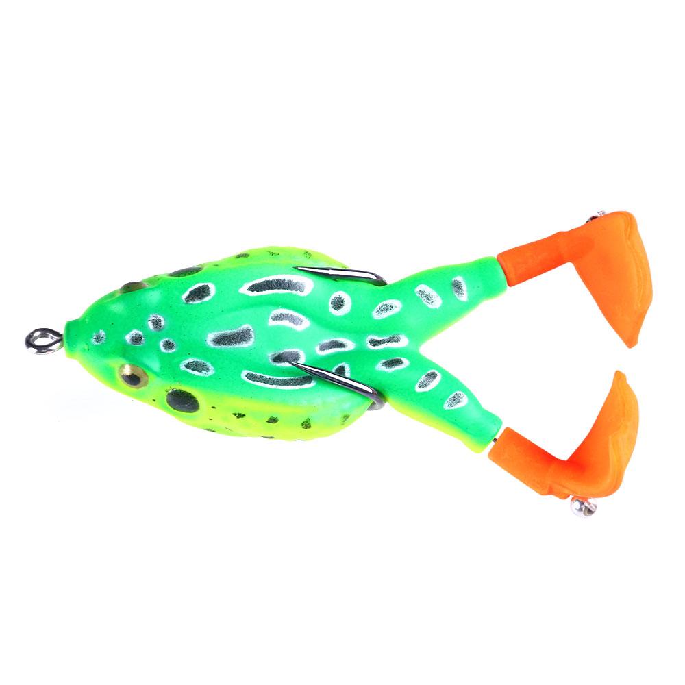 Soft Frog Bait, Double Propellers Legs, 3D Eyes, Lifelike Silicone Skin Pattern, Topwater, Fishing Lure Set for Bass Pike
