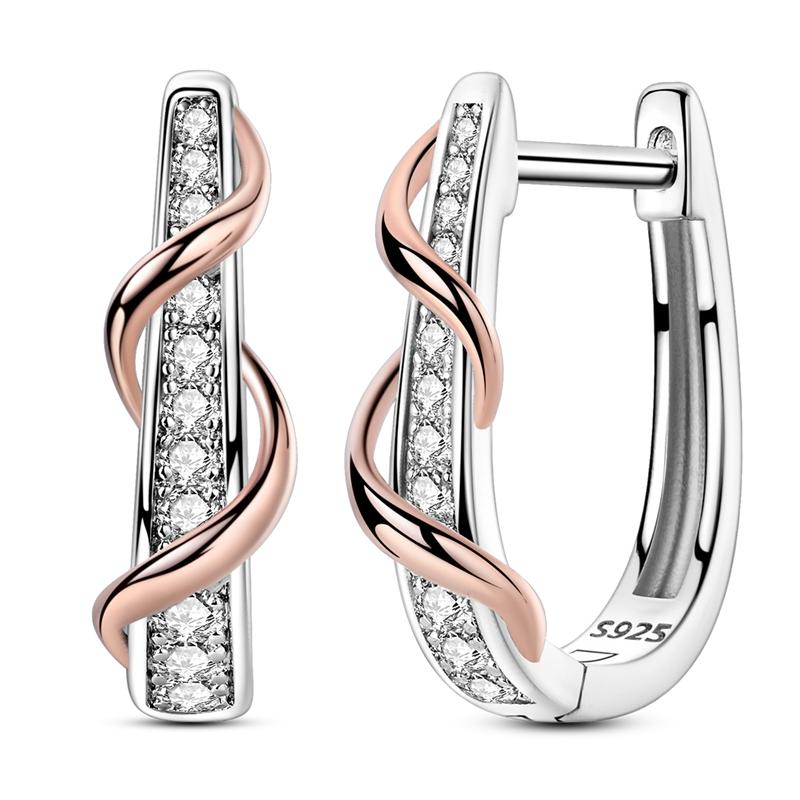 New 925 Silver Earrings Simple Bow Strawberry Butterfly Hoop Stud Earrings for Wedding Party Women Jewelry Girls