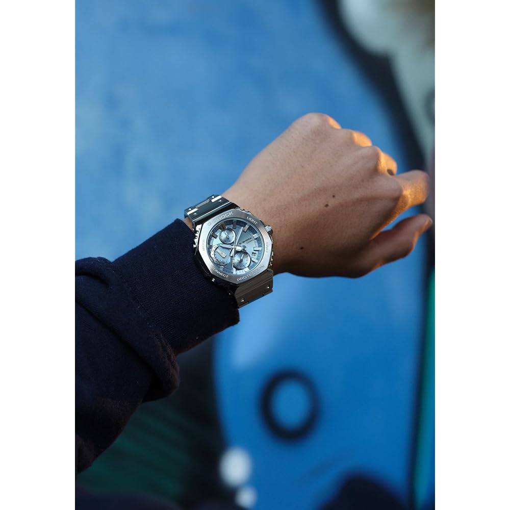 Hodinky Casio G-Shock (Oficiální japonský produkt) Celokovový chronograf s Bluetooth a Tough Solar, GMC-B2100AD-2AJF, Pánské, Stříbrné