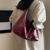 Yogodlns Soft PU Leather Quality Underarm Bag Vintage Wine Red Ladies Shoulder Bag Commuter Large Handbag Women's Versatile Tote Bag