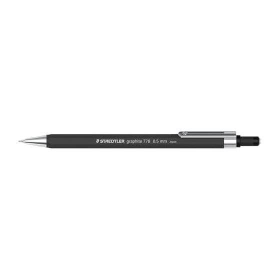 Механический карандаш STAEDTLER Graphite 778, шестигранный корпус, амортизирующий наконечник, вращающийся ластик, 0,5 мм