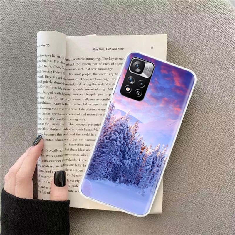 Landscape Winter Light Snow Luxury Phone Case For Xiaomi Poco X4 F4 GT X3 NFC X5 X6 X7 Pro 5G M5 M5S M3 F5 Mi F6 F3 F2 F1 Cover