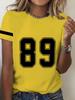 American Sports Short-sleeved T-shirt Summer Women's Casual Round Neck Short-sleeved Sports Versatile Women's Tops