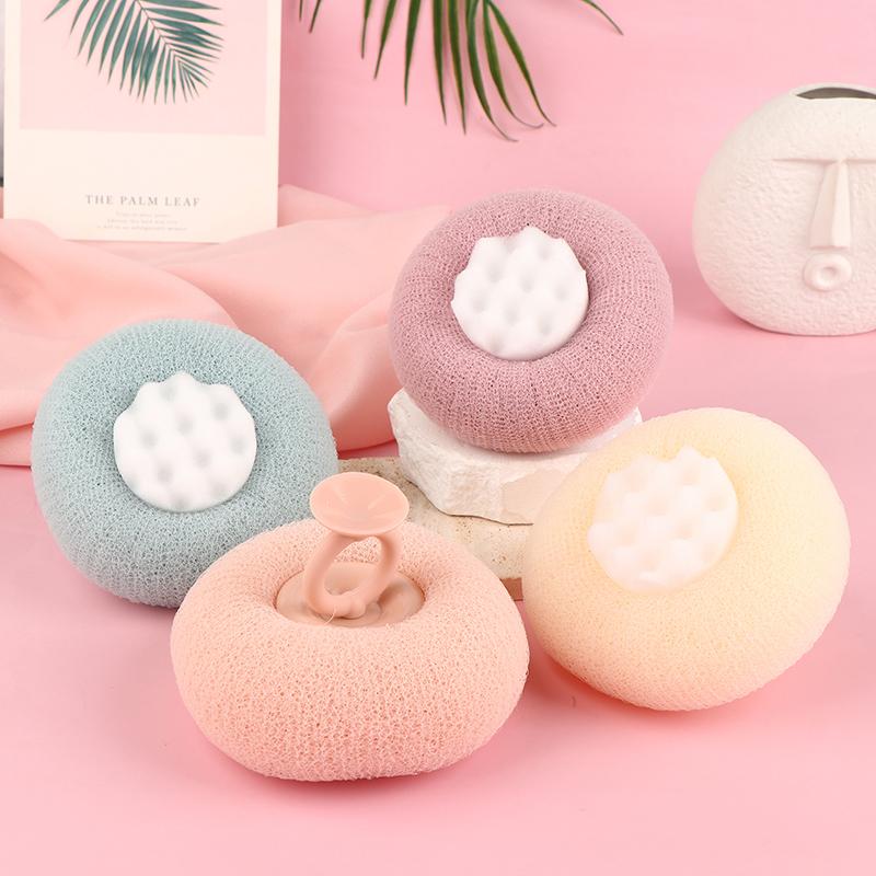 3D Honeycomb Sunflower Bath Towel Scrub Bath Massage Bath Ball With Sucker Bathing Brush Back Rub Mud Bath Sponge Exfoliate
