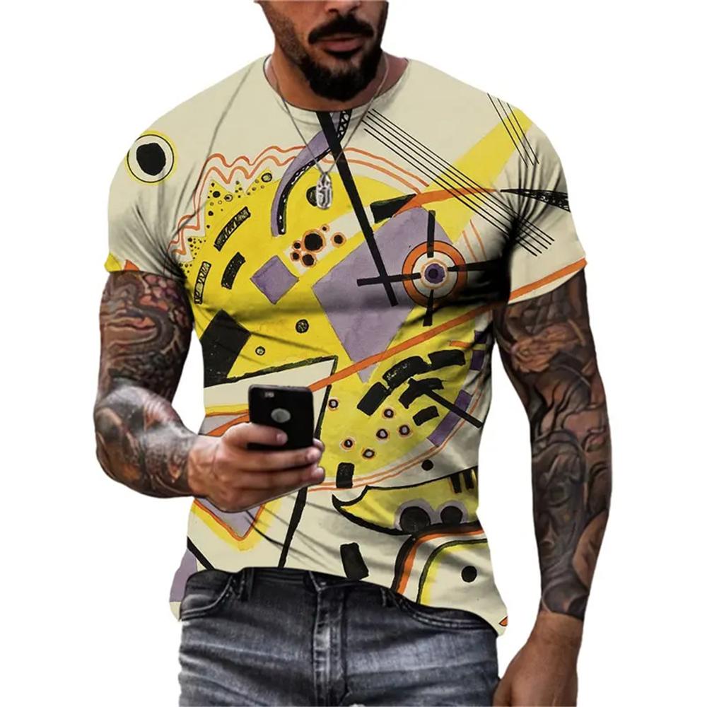 New Abstract Graffiti Street Style Men's T-Shirt 3D Stereo Printing Trend Fashion Harajuku Round Neck Short Sleeve T Shirts Tops
