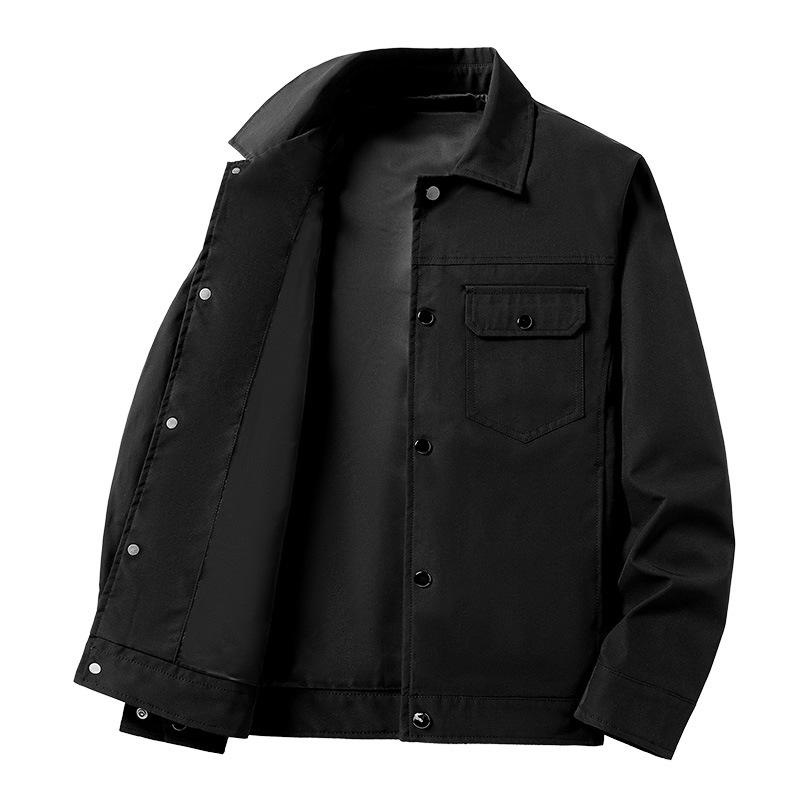 Spring and Autumn Men's Casual Slim Lapel Coat Button-Up Work Jacket Men