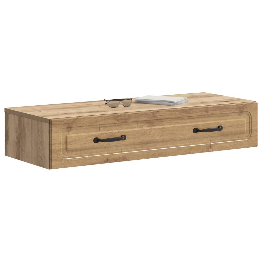 Wall Mounted Side Table Artisan Oak 87.5 X 34.5 X 17 Cm