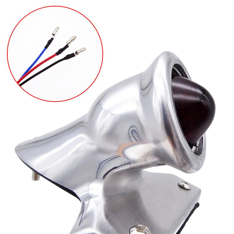 Universal Vintage Motorcycle Brake Rear Tail Light Fender Edge Red LED Lamp For Harley Touring Sportster XL 883 1200 Cafe Racer