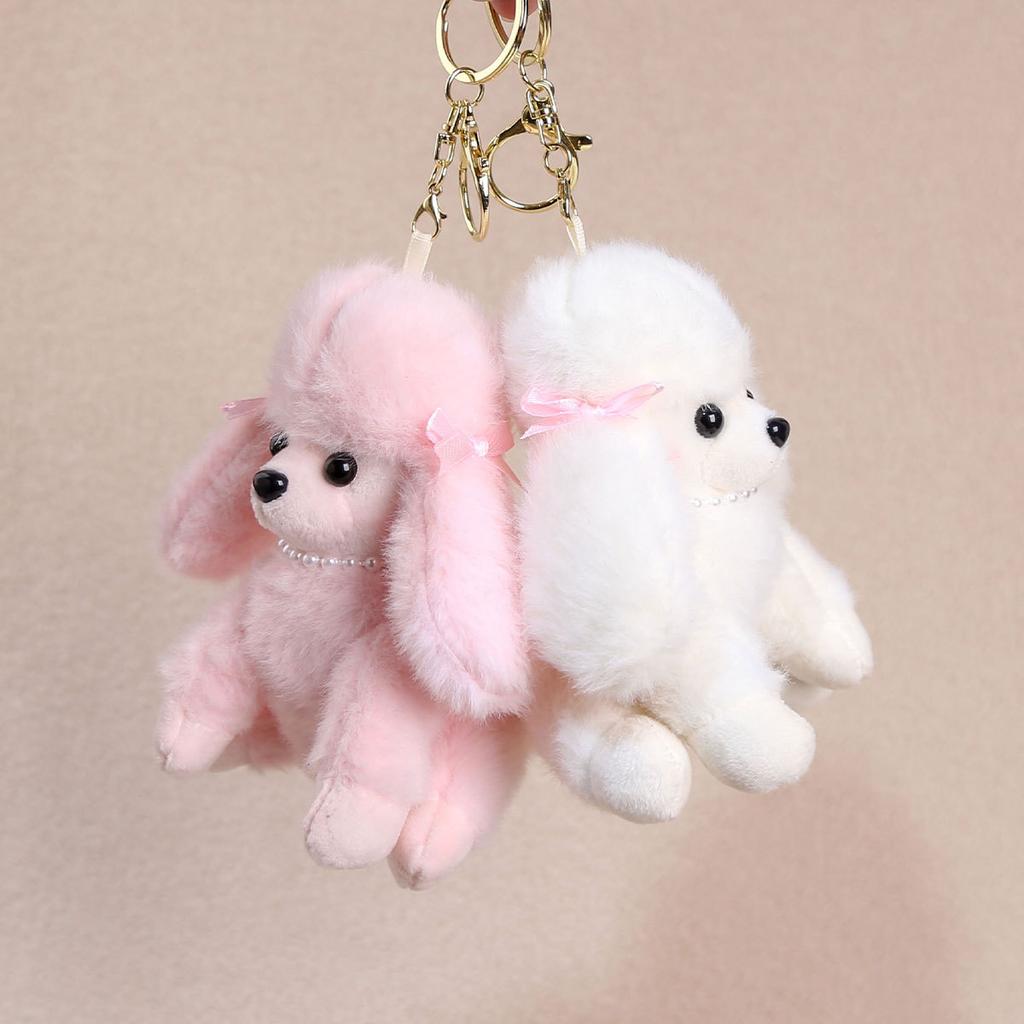 Poodle Doll Pendant Keychain Plush Toy Birthday Gift Girls Bag Pendant Cute Doll