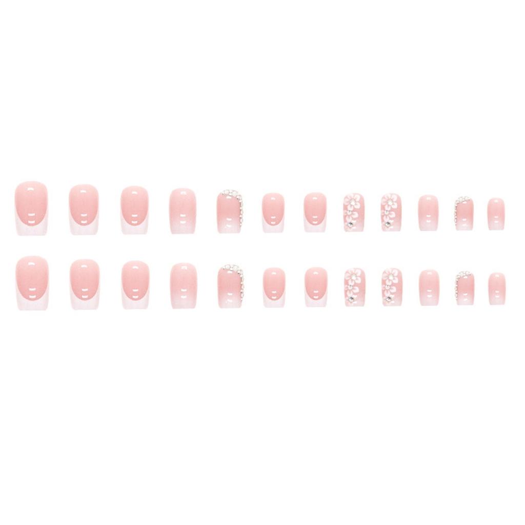 French Want To Wear Nail Pile Drilling Nail Slice Europe And Wind Fake Nails 24PC 5ml Glue