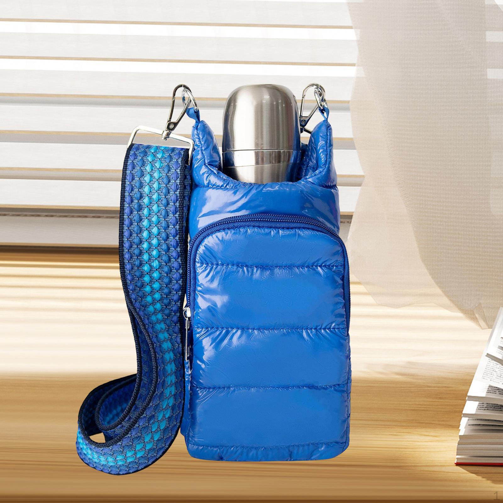 Сумка через плечо для хранения бутылок с водой во время занятий спортом синий