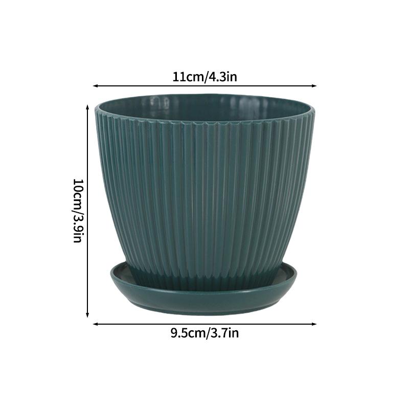 Plastic Flowerpot Indoor Outdoor Planter Flower Pots for Plants with Tray Home Decoration Potted Plant Holder Gardening Supplies