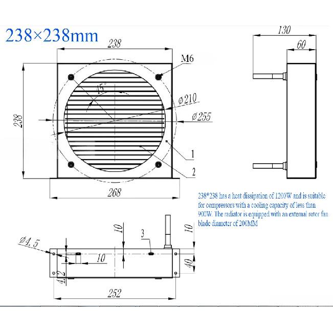 1PC Microchannel condenser coil parallel flow Condenser for Compressor refrigeration micro channel tube and fins heat exchanger