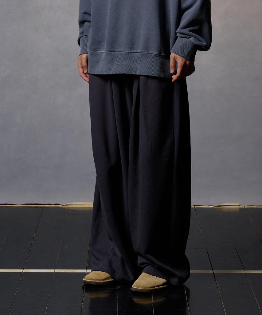 Peideomeonteu [Select Summer, All-Season, Or Brushed Fabric] Double Pintuck Wide Pants (H Type)