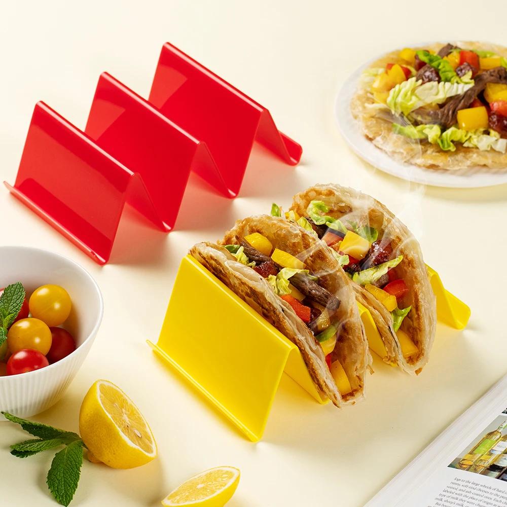 1/2/6Pcs Taco Holders Colorful Mexican Food Hard Stand Holds Soft Shells Wave Shape Kitchen Tool Restaurant Pancake Shelf