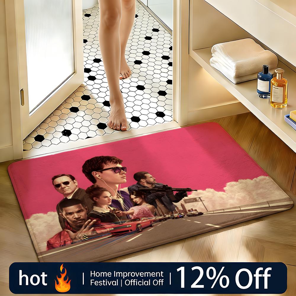 Soft Absorbent Non-Slip Rug Movie Baby Driver Floor Mat Home Decor Doormat Bedroom Floor Mat Shower Carpet