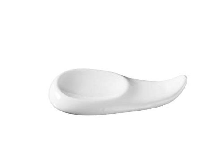 Nishida Glossy White Spoon and Chopstick Rest 150005 (Type 3)