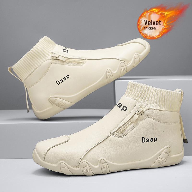 Men's 2025 Winter High-Top Versatile Velvet Shoes: Trendy, Fashionable, and Casual Outdoor Footwear