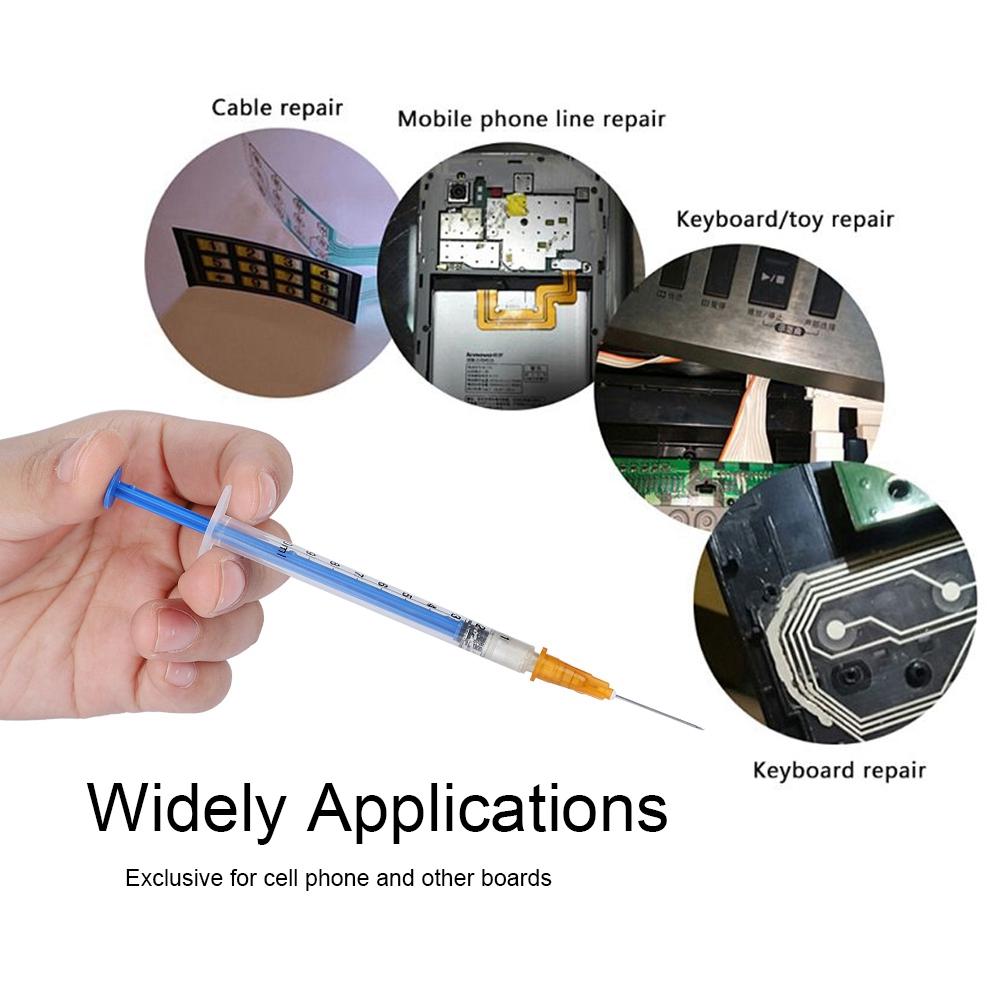 (0,1 ml) Leitfähiger Silberkleber Wärmeleitpaste Härtende Silberpaste für Leiterplatten