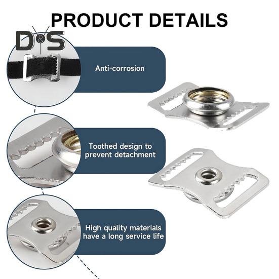 10 Pcs Stainless Steel Sports Helmets Buckles Helmet Chin Strap Snap Buckle for Football Baseball Hockey Helmet Repair Accessories