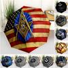 1pc Freemasonry, Valknut Pattern Umbrella Portable Folding Umbrella Iron Frame Hole Bone Structure Outdoor Home Umbrella