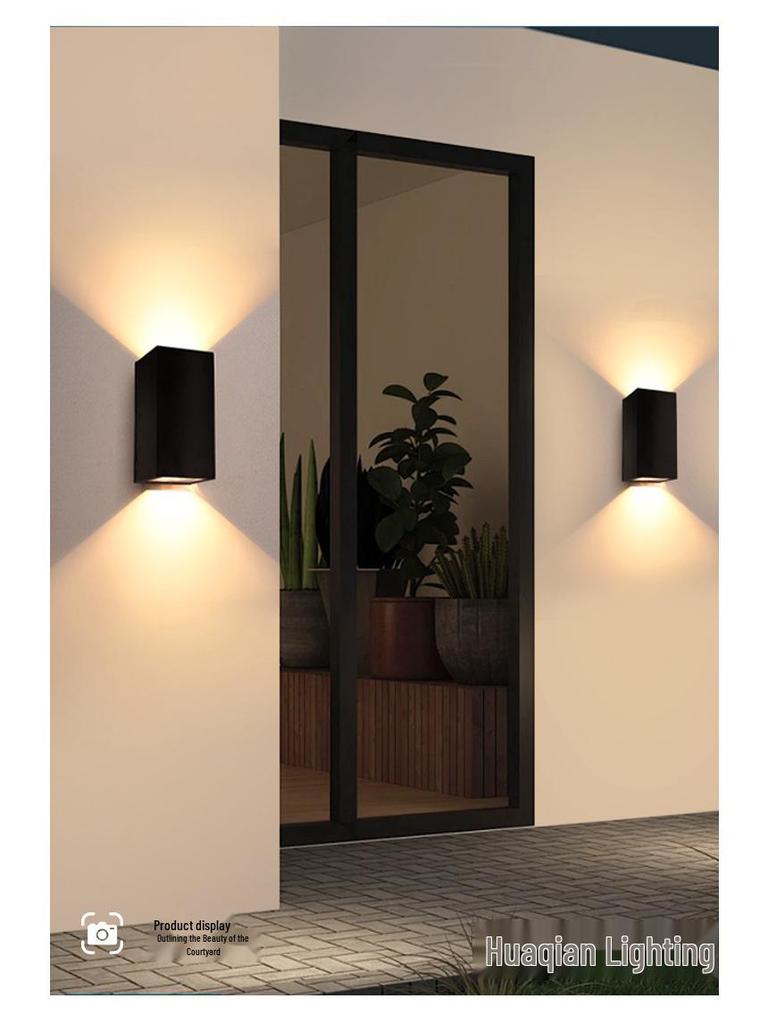Dual-Head Waterproof Outdoor Wall Light for Porches, Courtyards, Balconies, and Stairways