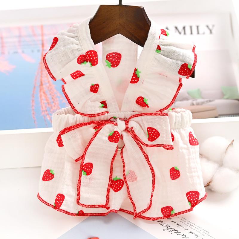 Pet clothes small dog lady quiet dog clothes floral princess skirt cat spring and summer