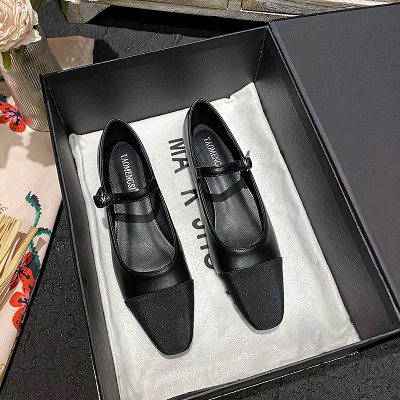 Fashion Silver Leather Patchwork Women Flats Small Square Toe Mary Janes Shoes Woman Ankle Strap Mocasines Big Size 43 Tenis De Mujer
