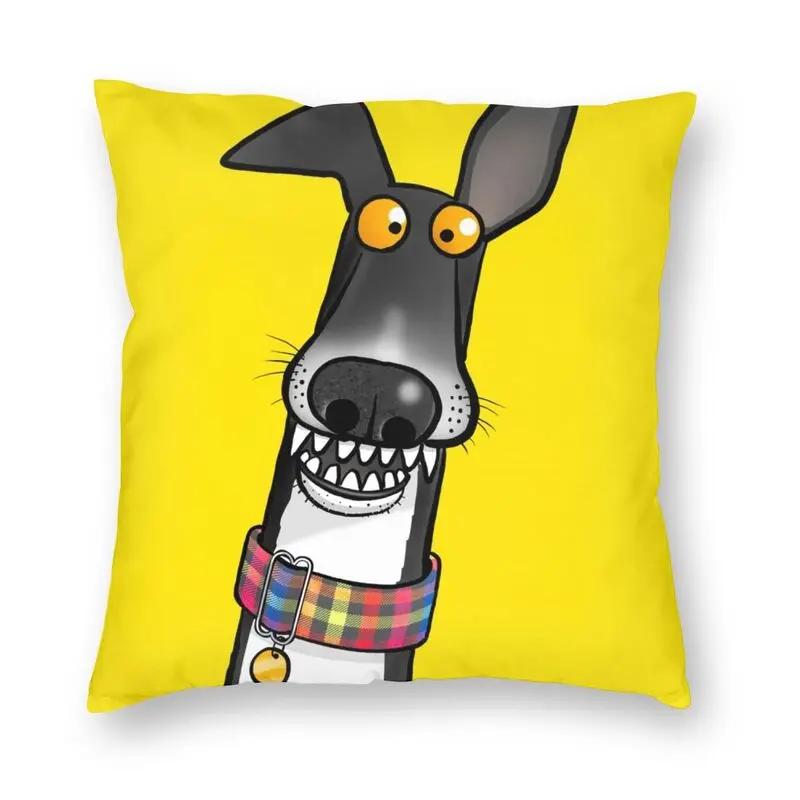 Vibrant Brindle Derp Whippet Pillow Case Decoration 3D Two Side Printing Greyhound Animal Cartoon Cushion Cover for Car