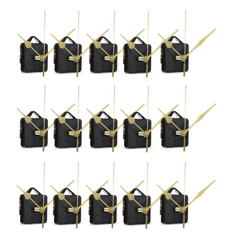 15Pcs DIY Silent Movement Spindle Hands Minute Wall Quartz Clock Movement Mechanism Repair Tools Clock Mechanism Kits-ABSW