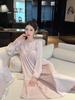 Women's Sexy Lace Nightgown - Long Sleeve Ice Silk Pajamas with Beautiful Back, French Style for Spring and Autumn
