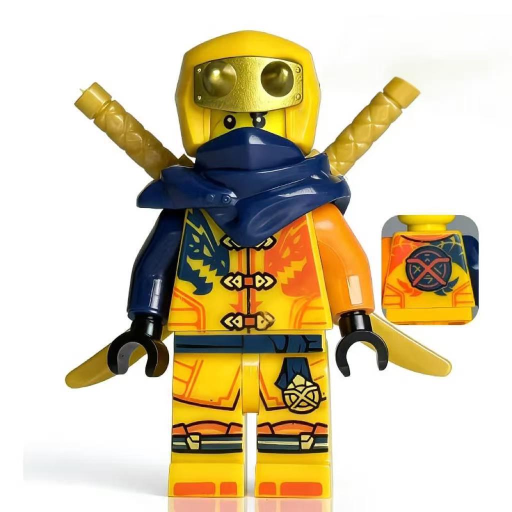 Dragon Form Two-Color Injection Molded Building Block Figure Set - Compatible Educational Toy for Boys