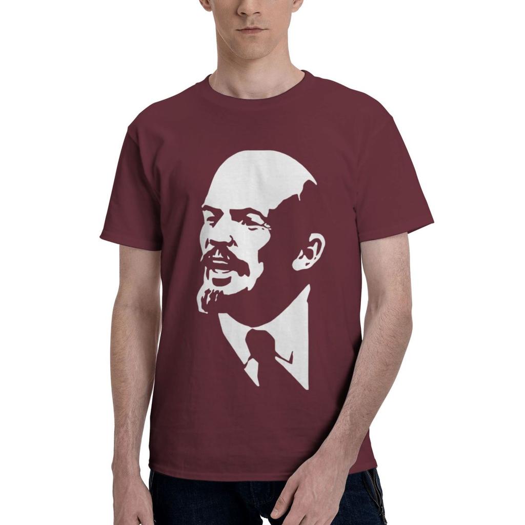 Lenin 100 Baumwolle Lässig Atmungsaktiv Bequem Herren Kurzarm T-Shirt Herren Geschenke