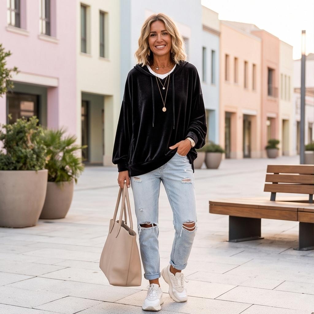 Women's Color Casual Hooded Sweatshirt with