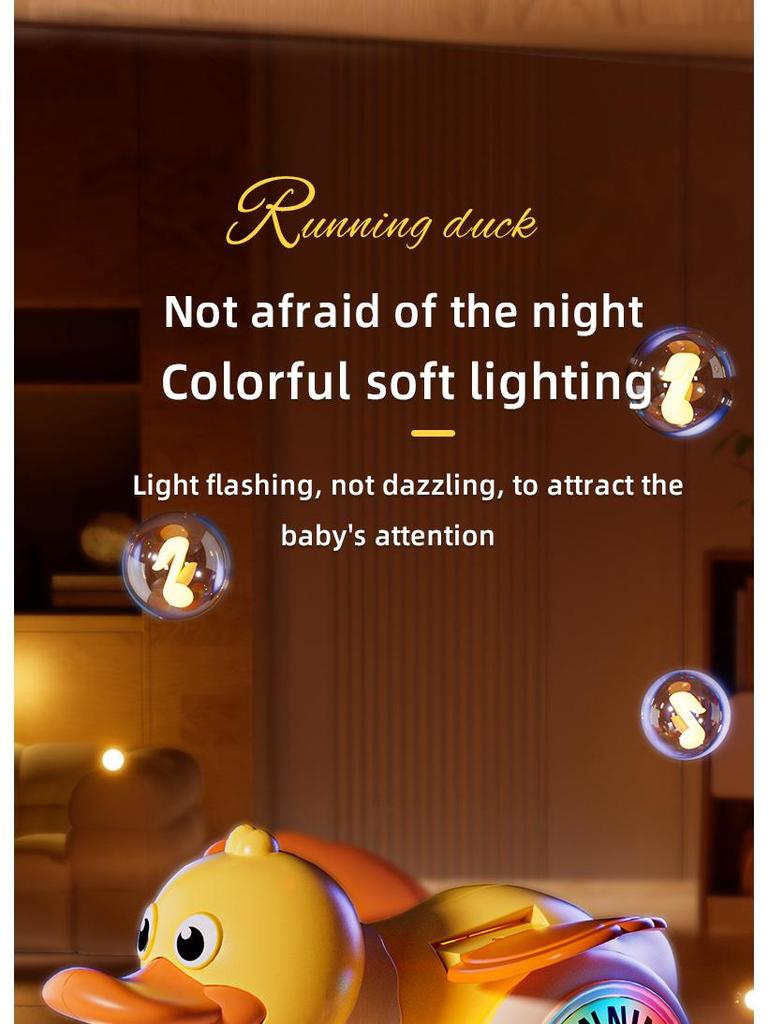 Electric Rotating Foraging Duck - Early Learning Toy with Light and Sound