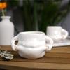 Kawaii Ceramic Coffee Mug Cute Pinch Belly Porcelain Cup Creative Funny Drinking Mug for Breakfast Milk Water