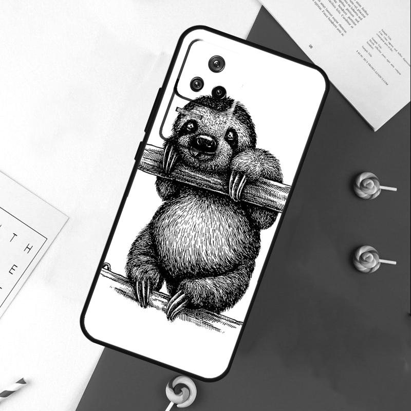 Kawaii Cute Sloth Face Cover For Xiaomi 15 Ultra 13 14 11T 12T 13T 14T Pro POCO X7 Pro X3 X5 X6 M6 F5 F6 Pro Case