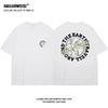 Summer Fashion Heavyweight Retro Men's English Letters 100% Cotton Printed Round Neck High-quality Casual Fitness Street T-shirt