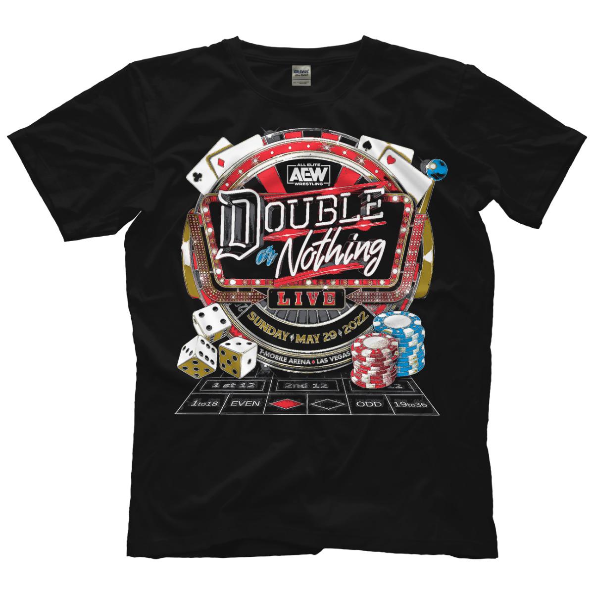 AEW Double or Nothing 2022 Event T-Shirt (Front Print Only) AEW Official T-Shirt S разноцветный