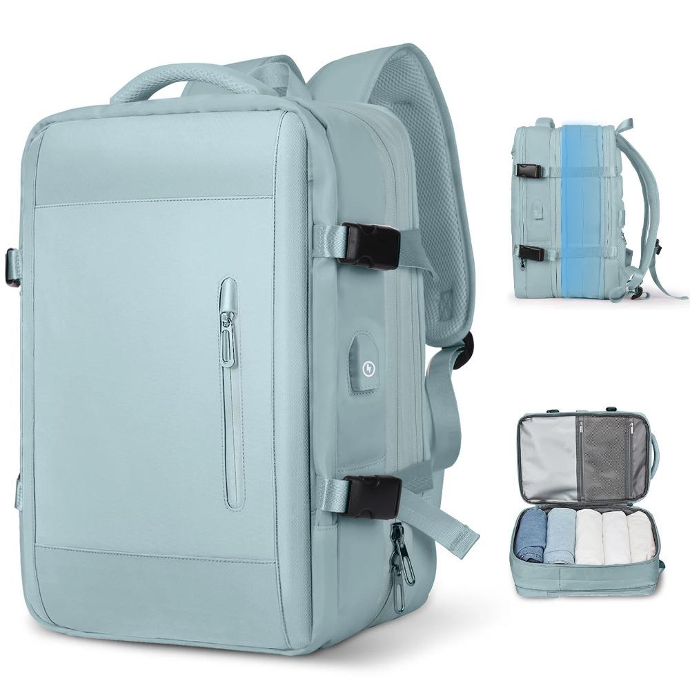 Reiserucksack für Männer, erweiterbarer Laptop-Rucksack mit USB-Anschluss, große wasserdichte Anti-Diebstahl-Business-Computertasche für Frauen