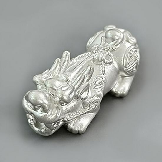 3D Sterling Silver Pendant: Chinese Retro Pixiu & Five Emperors Coins for Wealth and Prosperity