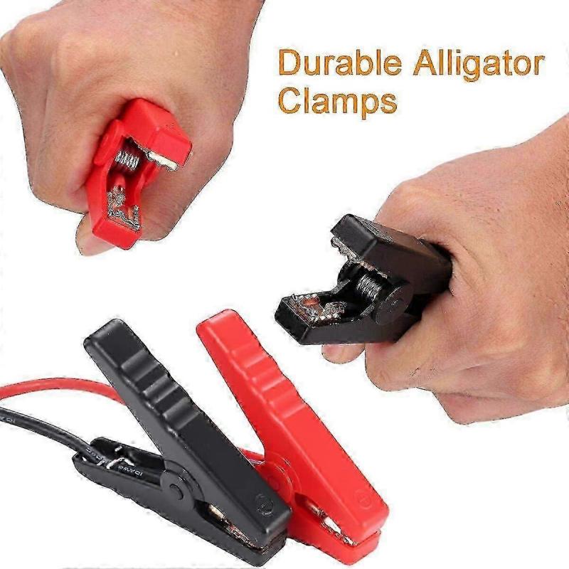 2 Pcs 30A Alligator Clips, 12V 24V Jumper Wire for Car Battery Charger, 1m 26AWG Edition 0120