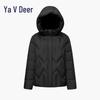 Yalu EW Women's Winter Hooded Wave Texture Short Down Jacket YYXFF86912