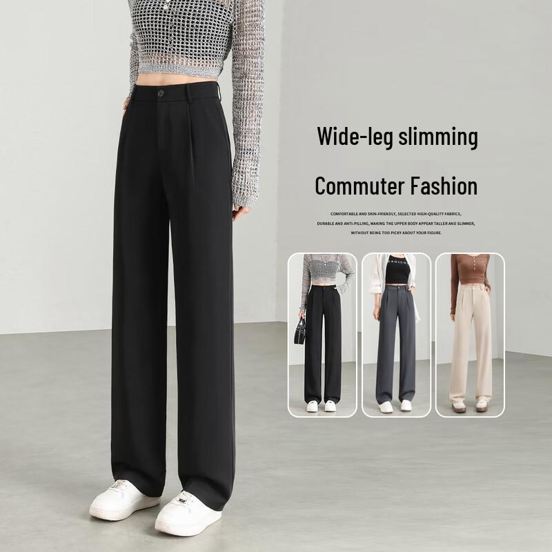 Women's High-Waist Wide-Leg Suit Trousers