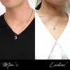Close to Me Pair Necklace with Teddy Dancing and Moon and Matching Silver Bear, Stone, Diamond, Motif, Men's Women's, Accessories, 925, SN13-193-222