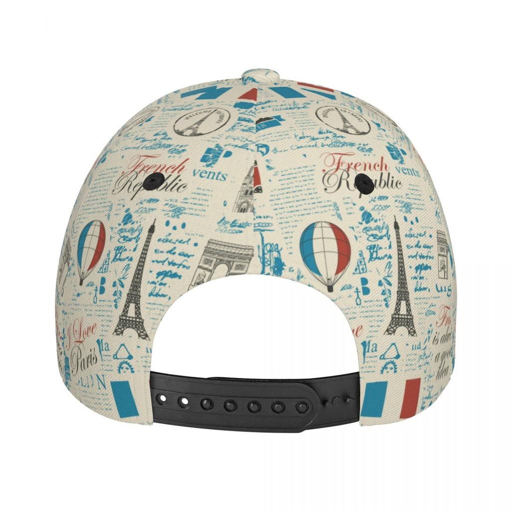 Classic Theme Of France Symbols Architectural Golf Trucker Hat Paris Landmarks Eiffel Tower Daily Adjustable Fit Hats Cap