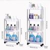 3-Layer / 4-Layer Narrow Side Trolley Storage Rack, Wheel, Floor Seam Storage Rack, Bathroom, Kitchen, Laundry, Storage Cart