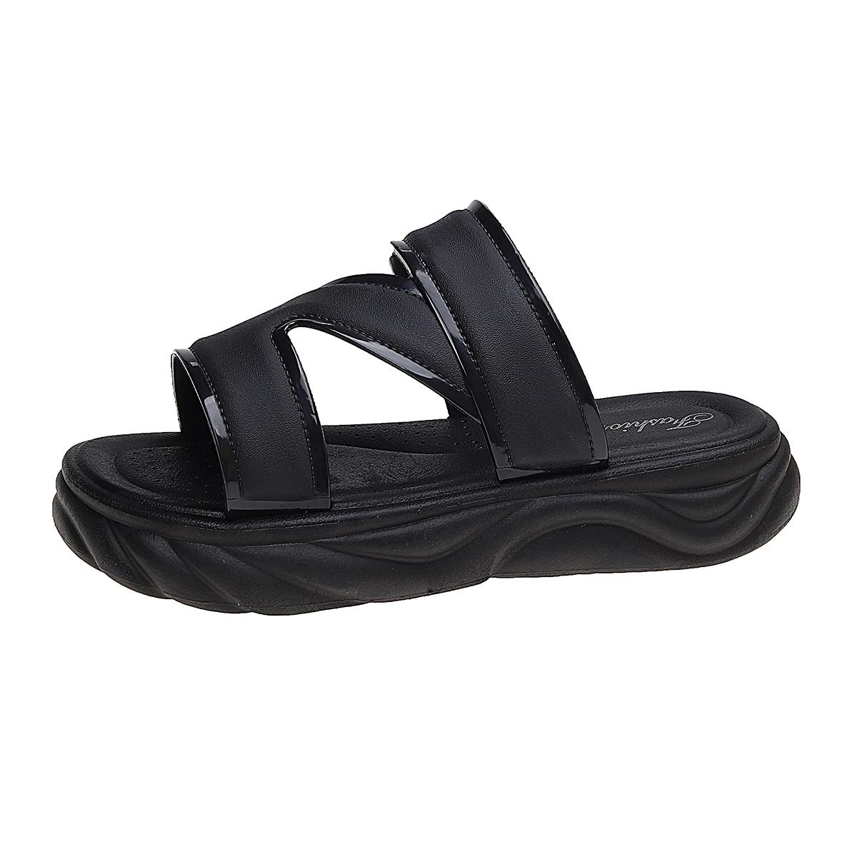 

Женские босоножки на высоком каблуке 5 см, новые летние туфли на толстой подошве и высокой платформе для верхней одежды, повседневные модные тапочки в стиле INS 36 чёрный