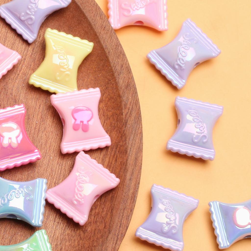 200 Stück zweifarbige plattierte Halskette, Schmuckherstellung, Kaninchen-Süßigkeiten, DIY, handgefertigtes Material, Modellierung, lose Perlen, UV-Armband, Anhänger