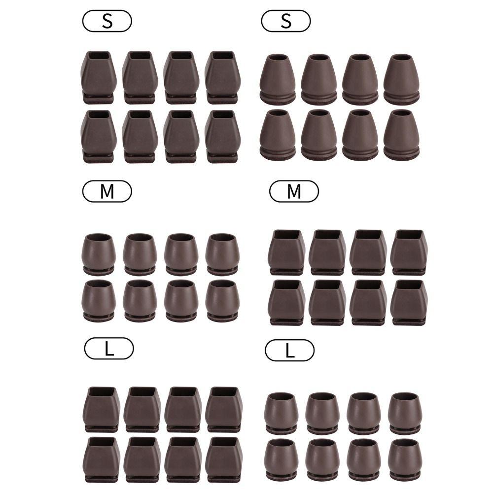 Mit dicken Filzgleitern Stuhlbeinkappen Geräuschreduzierung Rund/Quadrat Stuhlbein Bodenschutz Dunkelbraun Rutschfest